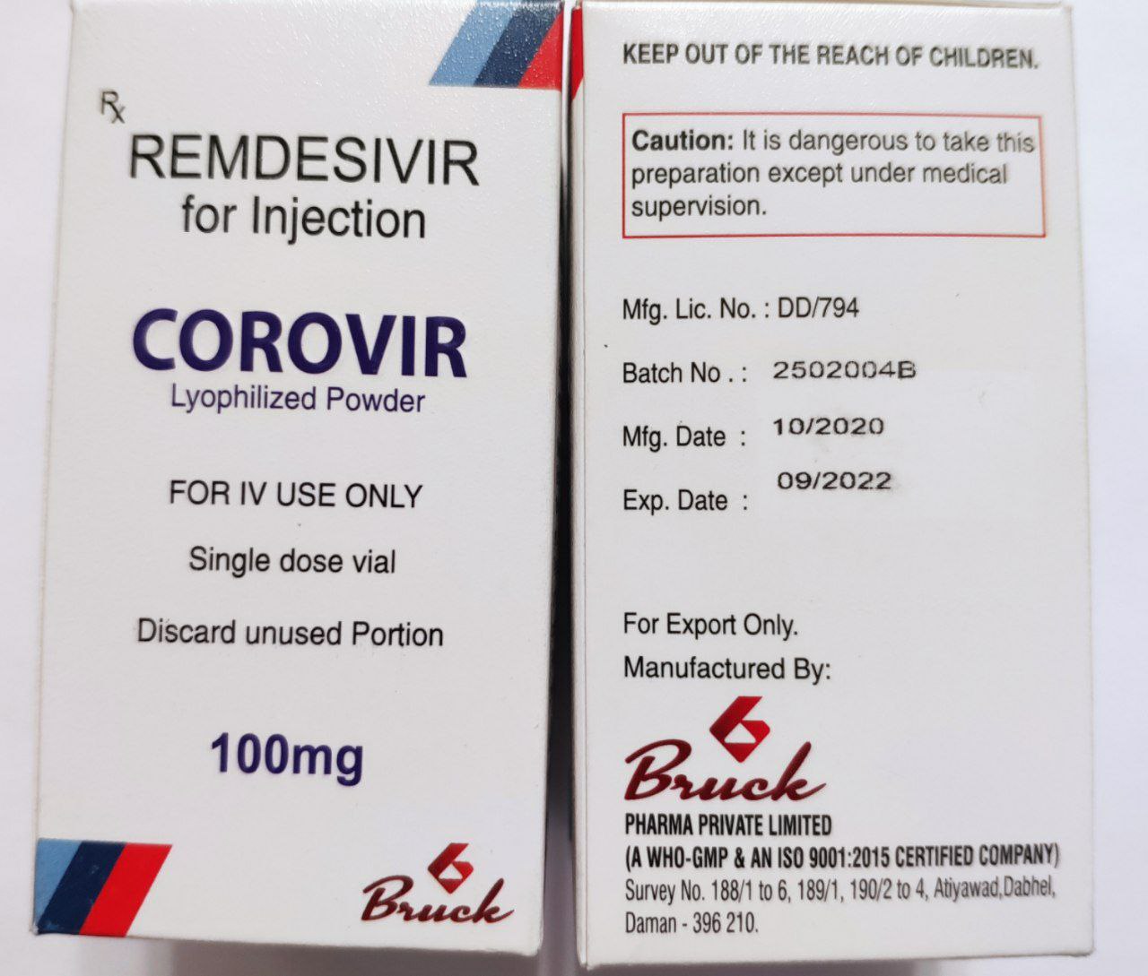 Corovir (Remdesivir) 100 mg Bruck Pharma